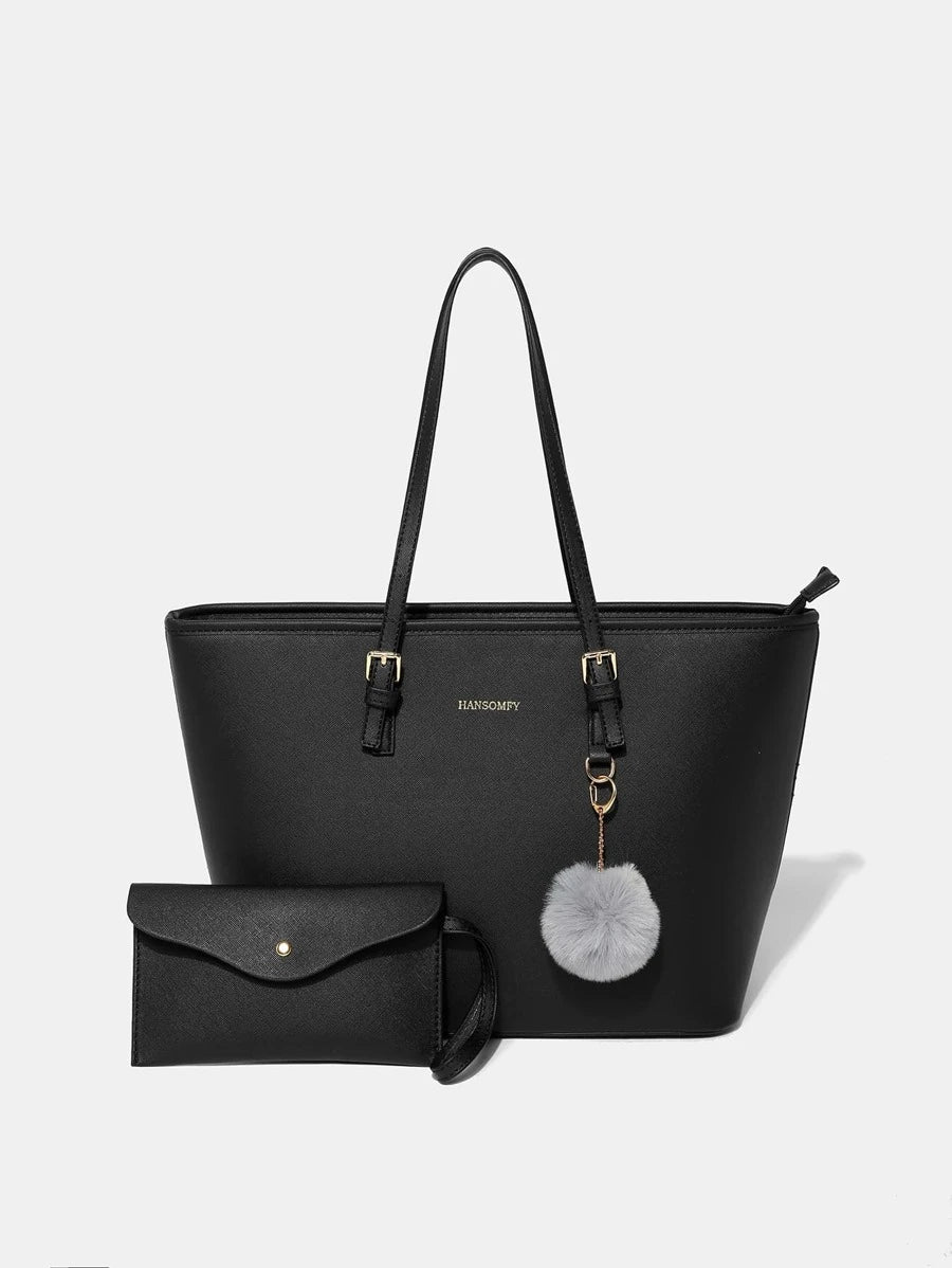 Bolsa de ombro com design elegante e de grande capacidade, cor sólida, nova bolsa de ombro com grande capacidade para outono/inverno