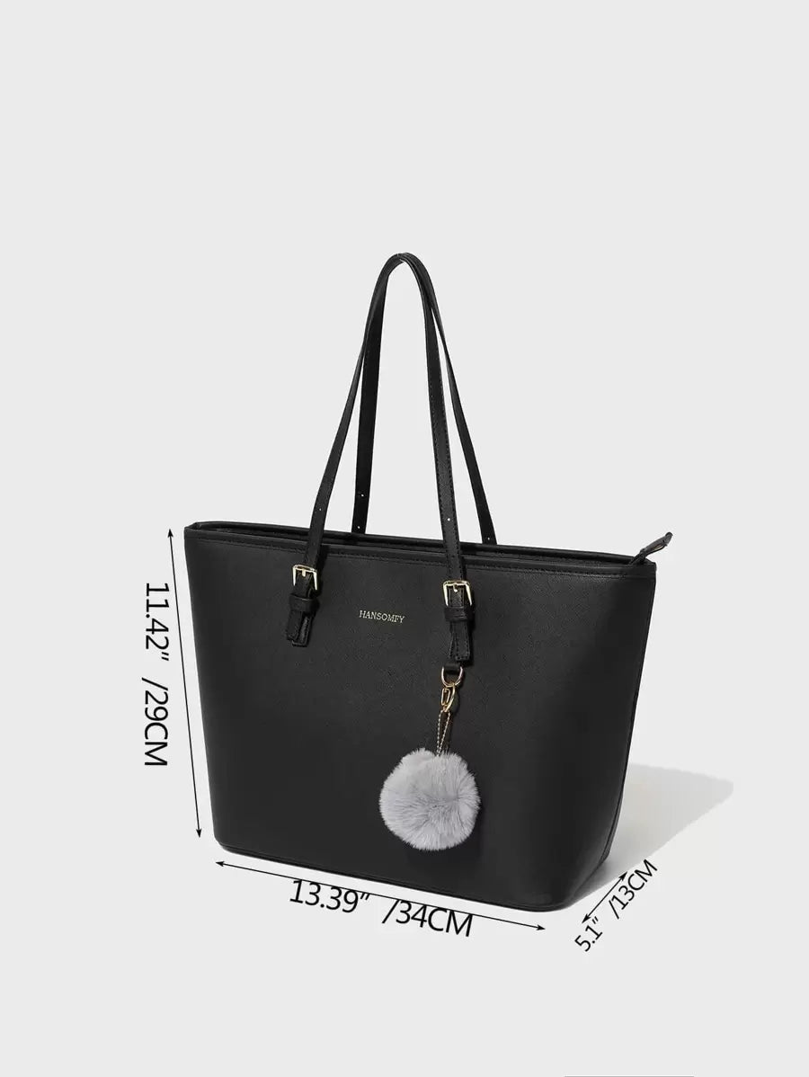 Bolsa de ombro com design elegante e de grande capacidade, cor sólida, nova bolsa de ombro com grande capacidade para outono/inverno