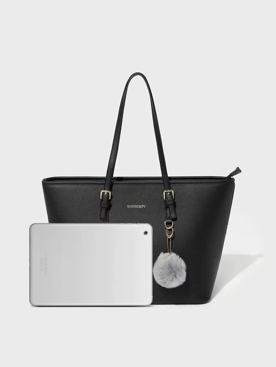Bolsa de ombro com design elegante e de grande capacidade, cor sólida, nova bolsa de ombro com grande capacidade para outono/inverno