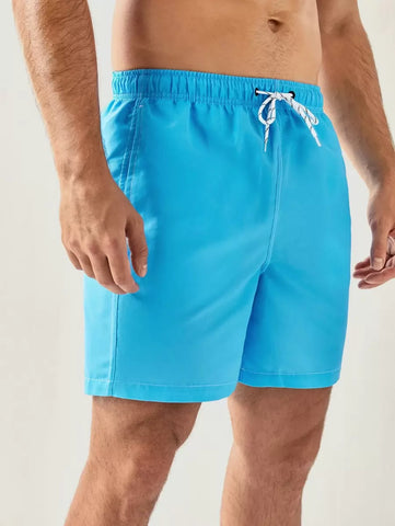 Manfinity Swimmode Homens Cintura Com Cordão Bolso Inclinado Short De Banho