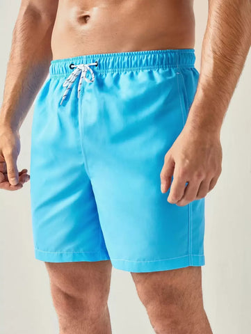 Manfinity Swimmode Homens Cintura Com Cordão Bolso Inclinado Short De Banho