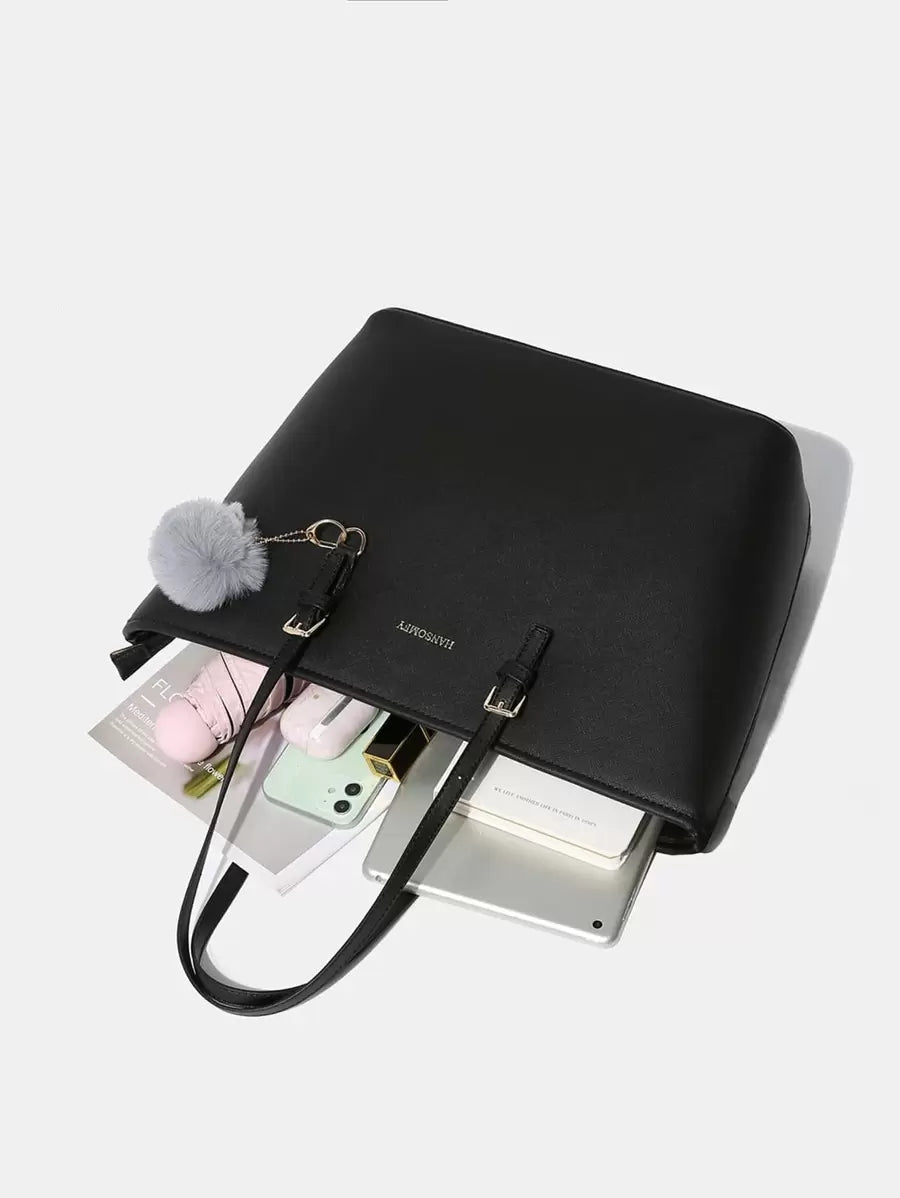 Bolsa de ombro com design elegante e de grande capacidade, cor sólida, nova bolsa de ombro com grande capacidade para outono/inverno