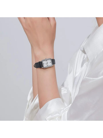 1pc Minimalista Feminino Retangular Numeral Romano Dial Moda Relógio de Pulseira de Bambu, Adequado para Roupas Diárias, Aniversário, Presentes de Aniversário