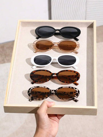 2 peças de óculos de grau ovais clássicos de plástico para mulheres, combinação para presente de feriado, férias na praia tropical, atividades ao ar livre, acessórios de praia para férias de verão, atividades ao ar livre, viagens, volta às aulas, estilo p