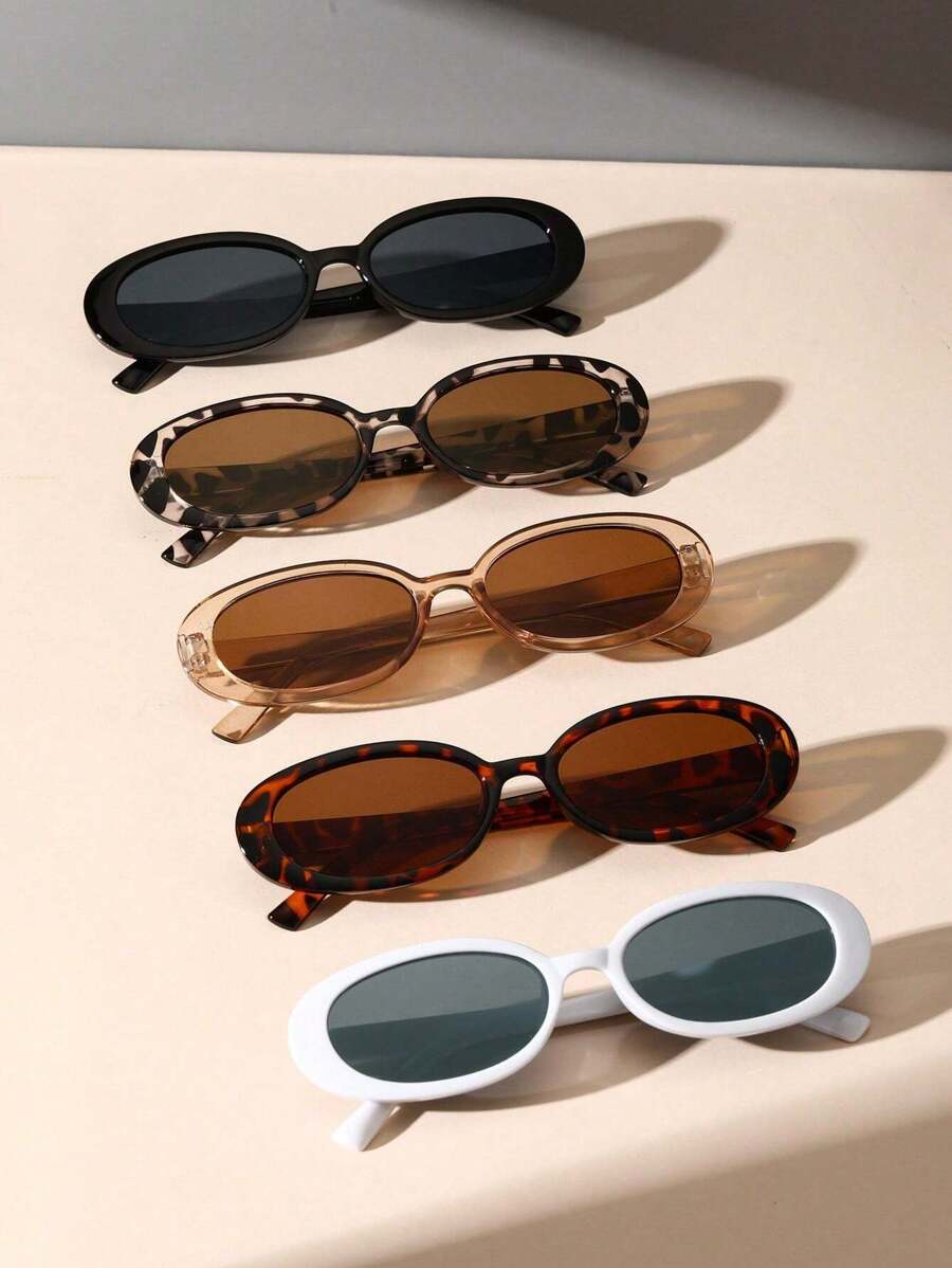2 peças de óculos de grau ovais clássicos de plástico para mulheres, combinação para presente de feriado, férias na praia tropical, atividades ao ar livre, acessórios de praia para férias de verão, atividades ao ar livre, viagens, volta às aulas, estilo p