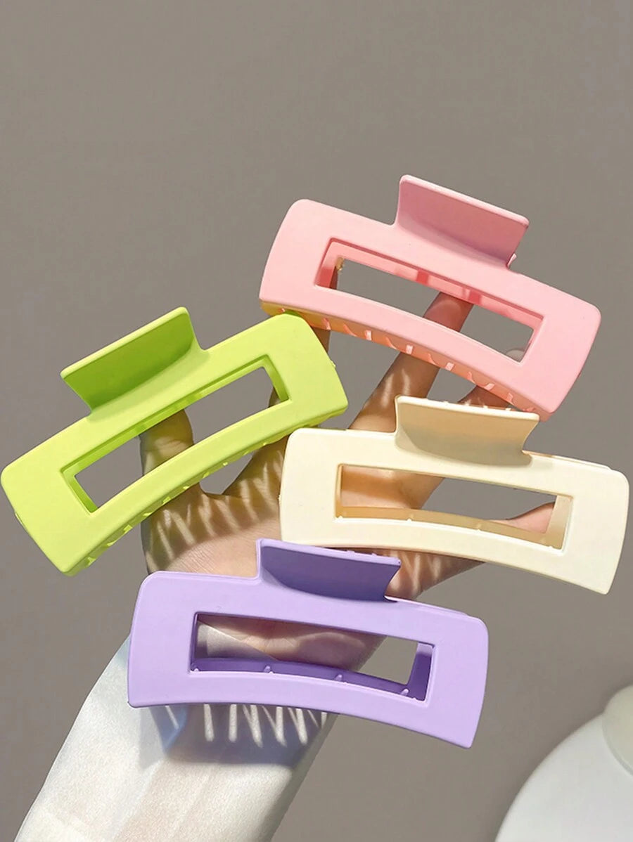1-4 peças de grampos de cabelo de plástico leves e grandes quadrados de 10 cm/3,94 pol. para mulheres, preto/branco/marrom, acessórios de cabelo elegantes, versáteis e sofisticados para penteados diários, lavagem facial, maquiagem, combinação de roupas, g