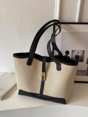 Bolsa tote casual de grande capacidade dobrável com alça dupla, adequada para compras de meninas/senhoras, deslocamento para o trabalho, atividades ao ar livre, eventos empresariais, presente para mães, novidade no outono/inverno, bolsa tote de ombro de g