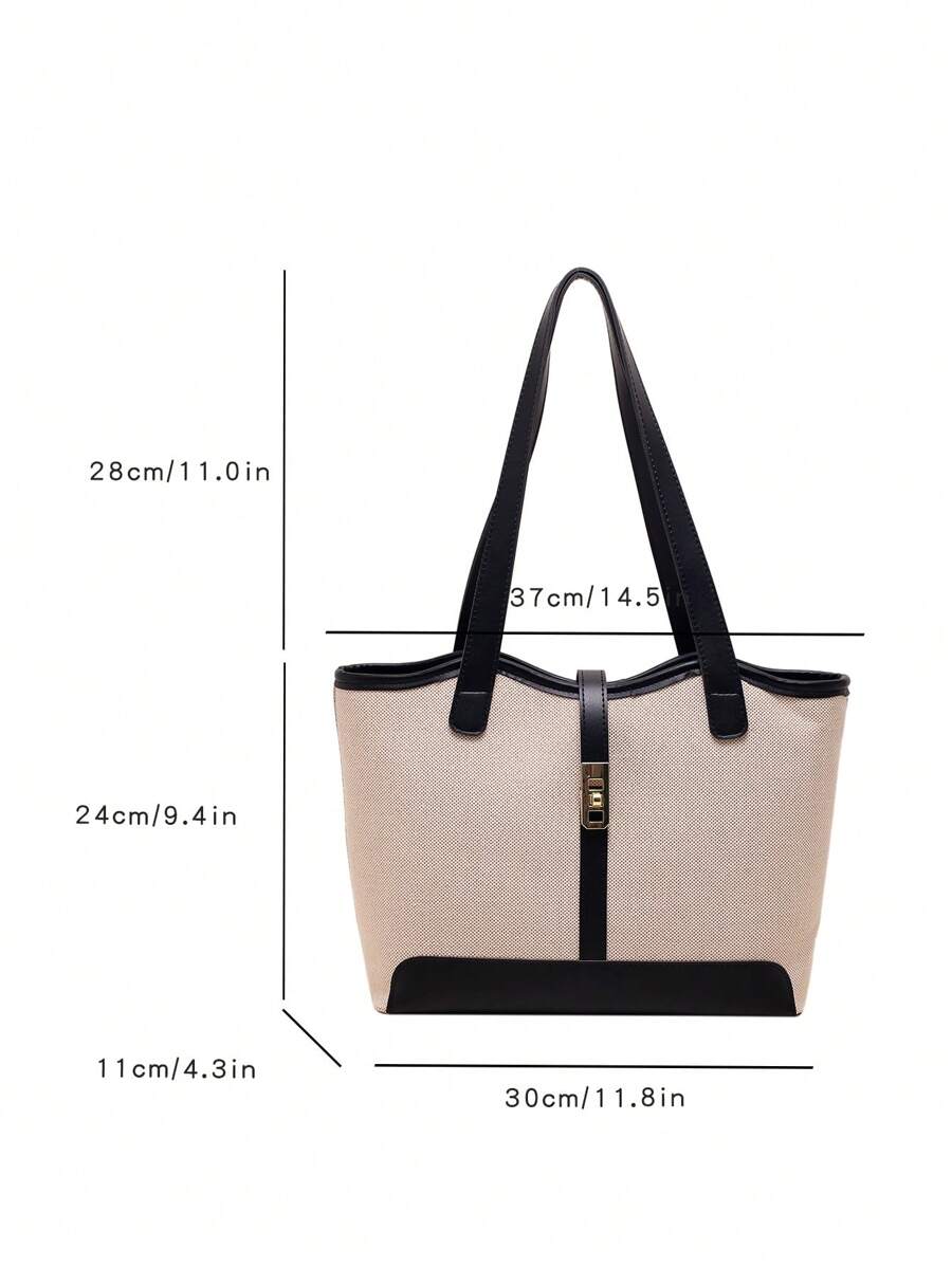 Bolsa tote casual de grande capacidade dobrável com alça dupla, adequada para compras de meninas/senhoras, deslocamento para o trabalho, atividades ao ar livre, eventos empresariais, presente para mães, novidade no outono/inverno, bolsa tote de ombro de g