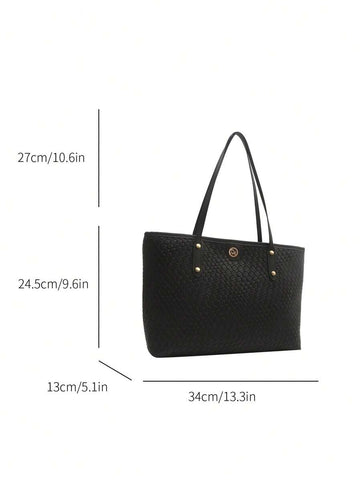 Grande capacidade simples e versátil bolsa tote impressa com decoração de rebites para mulheres bolsa tote com estampa de flores retrô bolsa de ombro de grande capacidade bolsa de mão diária da moda para mulheres, novidade no outono/inverno bolsa tote de