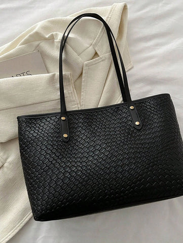 Grande capacidade simples e versátil bolsa tote impressa com decoração de rebites para mulheres bolsa tote com estampa de flores retrô bolsa de ombro de grande capacidade bolsa de mão diária da moda para mulheres, novidade no outono/inverno bolsa tote de