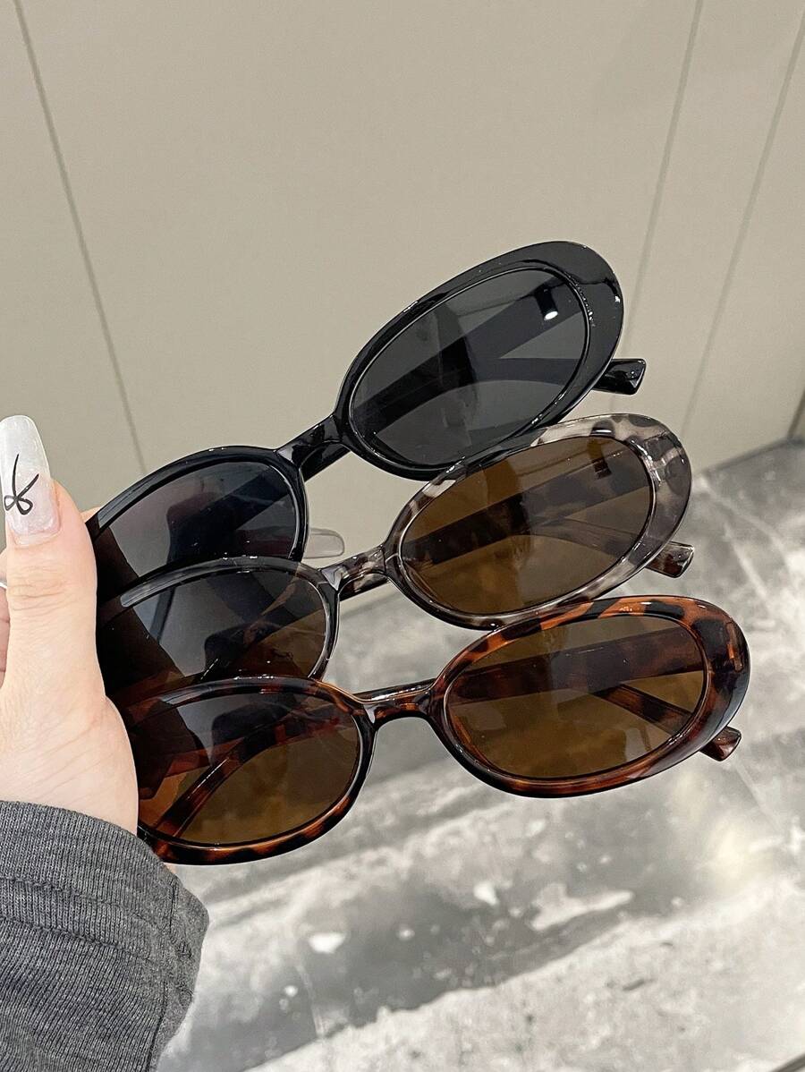 2 peças de óculos de grau ovais clássicos de plástico para mulheres, combinação para presente de feriado, férias na praia tropical, atividades ao ar livre, acessórios de praia para férias de verão, atividades ao ar livre, viagens, volta às aulas, estilo p