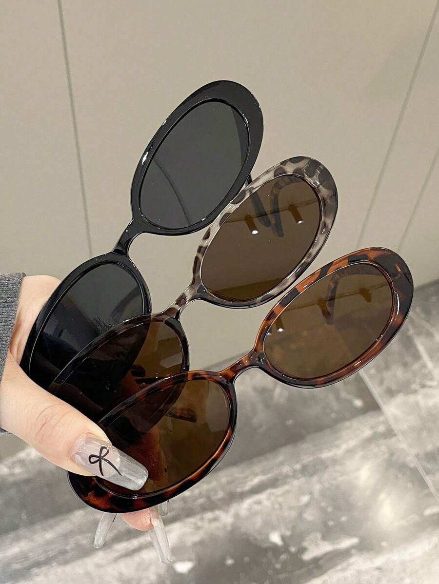 2 peças de óculos de grau ovais clássicos de plástico para mulheres, combinação para presente de feriado, férias na praia tropical, atividades ao ar livre, acessórios de praia para férias de verão, atividades ao ar livre, viagens, volta às aulas, estilo p