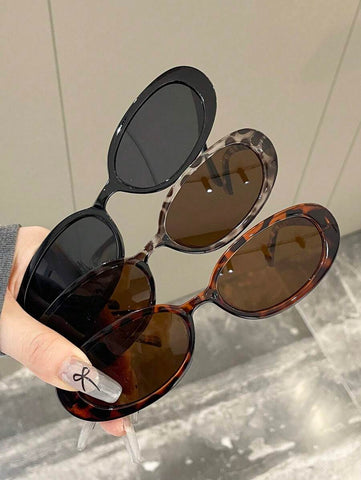 2 peças de óculos de grau ovais clássicos de plástico para mulheres, combinação para presente de feriado, férias na praia tropical, atividades ao ar livre, acessórios de praia para férias de verão, atividades ao ar livre, viagens, volta às aulas, estilo p