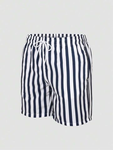 Shorts de Praia Listrado com Bolsos para Homens