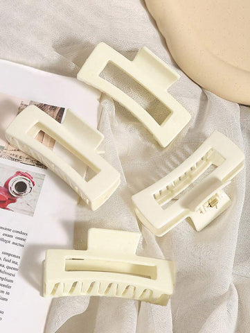 1-4 peças de grampos de cabelo de plástico leves e grandes quadrados de 10 cm/3,94 pol. para mulheres, preto/branco/marrom, acessórios de cabelo elegantes, versáteis e sofisticados para penteados diários, lavagem facial, maquiagem, combinação de roupas, g
