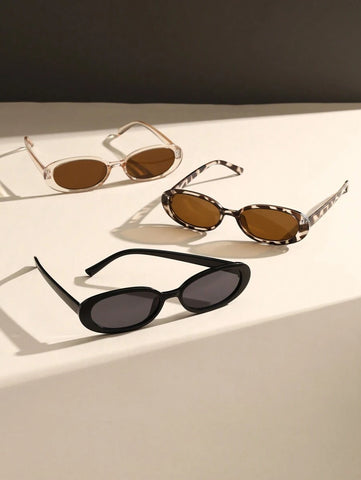 2 peças de óculos de grau ovais clássicos de plástico para mulheres, combinação para presente de feriado, férias na praia tropical, atividades ao ar livre, acessórios de praia para férias de verão, atividades ao ar livre, viagens, volta às aulas, estilo p