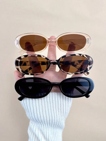 2 peças de óculos de grau ovais clássicos de plástico para mulheres, combinação para presente de feriado, férias na praia tropical, atividades ao ar livre, acessórios de praia para férias de verão, atividades ao ar livre, viagens, volta às aulas, estilo p
