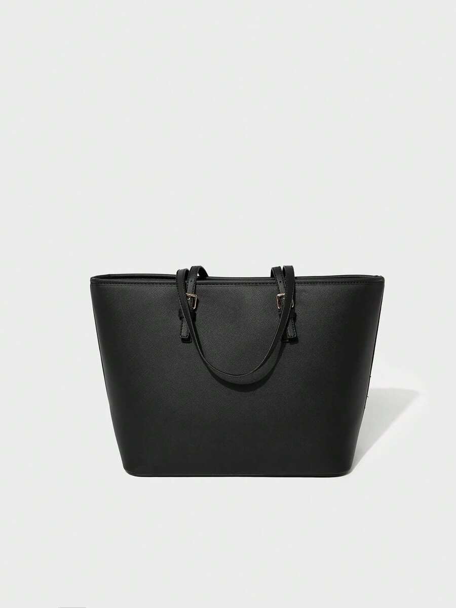 Bolsa de ombro com design elegante e de grande capacidade, cor sólida, nova bolsa de ombro com grande capacidade para outono/inverno