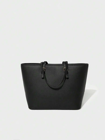 Bolsa de ombro com design elegante e de grande capacidade, cor sólida, nova bolsa de ombro com grande capacidade para outono/inverno