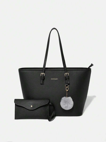 Bolsa de ombro com design elegante e de grande capacidade, cor sólida, nova bolsa de ombro com grande capacidade para outono/inverno