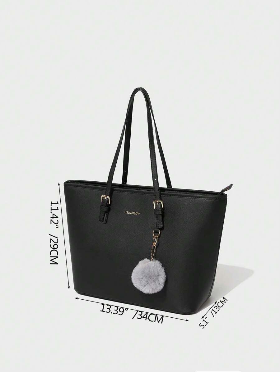 Bolsa de ombro com design elegante e de grande capacidade, cor sólida, nova bolsa de ombro com grande capacidade para outono/inverno
