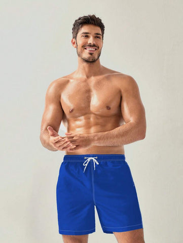 Manfinity Swimmode Homens Cintura Com Cordão Bolso Inclinado Short De Banho