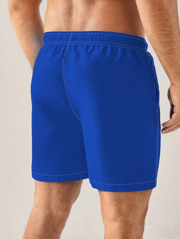 Manfinity Swimmode Homens Cintura Com Cordão Bolso Inclinado Short De Banho
