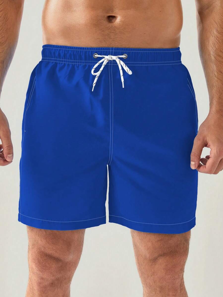 Manfinity Swimmode Homens Cintura Com Cordão Bolso Inclinado Short De Banho