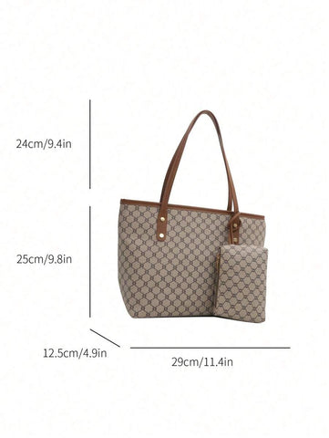 Grande capacidade simples e versátil bolsa tote impressa com decoração de rebites para mulheres bolsa tote com estampa de flores retrô bolsa de ombro de grande capacidade bolsa de mão diária da moda para mulheres, novidade no outono/inverno bolsa tote de