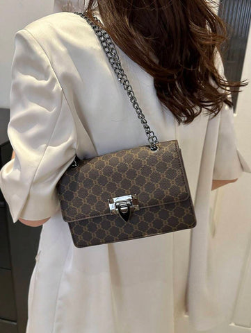 Bolsa de ombro clássica e luxuosa da moda