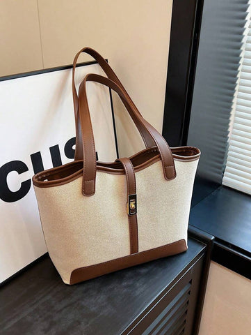 Bolsa tote casual de grande capacidade dobrável com alça dupla, adequada para compras de meninas/senhoras, deslocamento para o trabalho, atividades ao ar livre, eventos empresariais, presente para mães, novidade no outono/inverno, bolsa tote de ombro de g