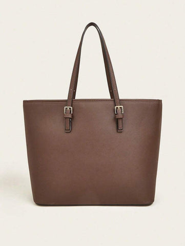 Bolsa de ombro com design elegante e de grande capacidade, cor sólida, nova bolsa de ombro com grande capacidade para outono/inverno