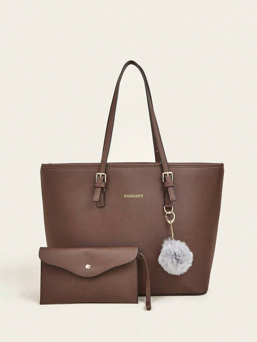 Bolsa de ombro com design elegante e de grande capacidade, cor sólida, nova bolsa de ombro com grande capacidade para outono/inverno