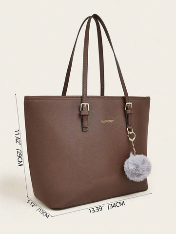 Bolsa de ombro com design elegante e de grande capacidade, cor sólida, nova bolsa de ombro com grande capacidade para outono/inverno