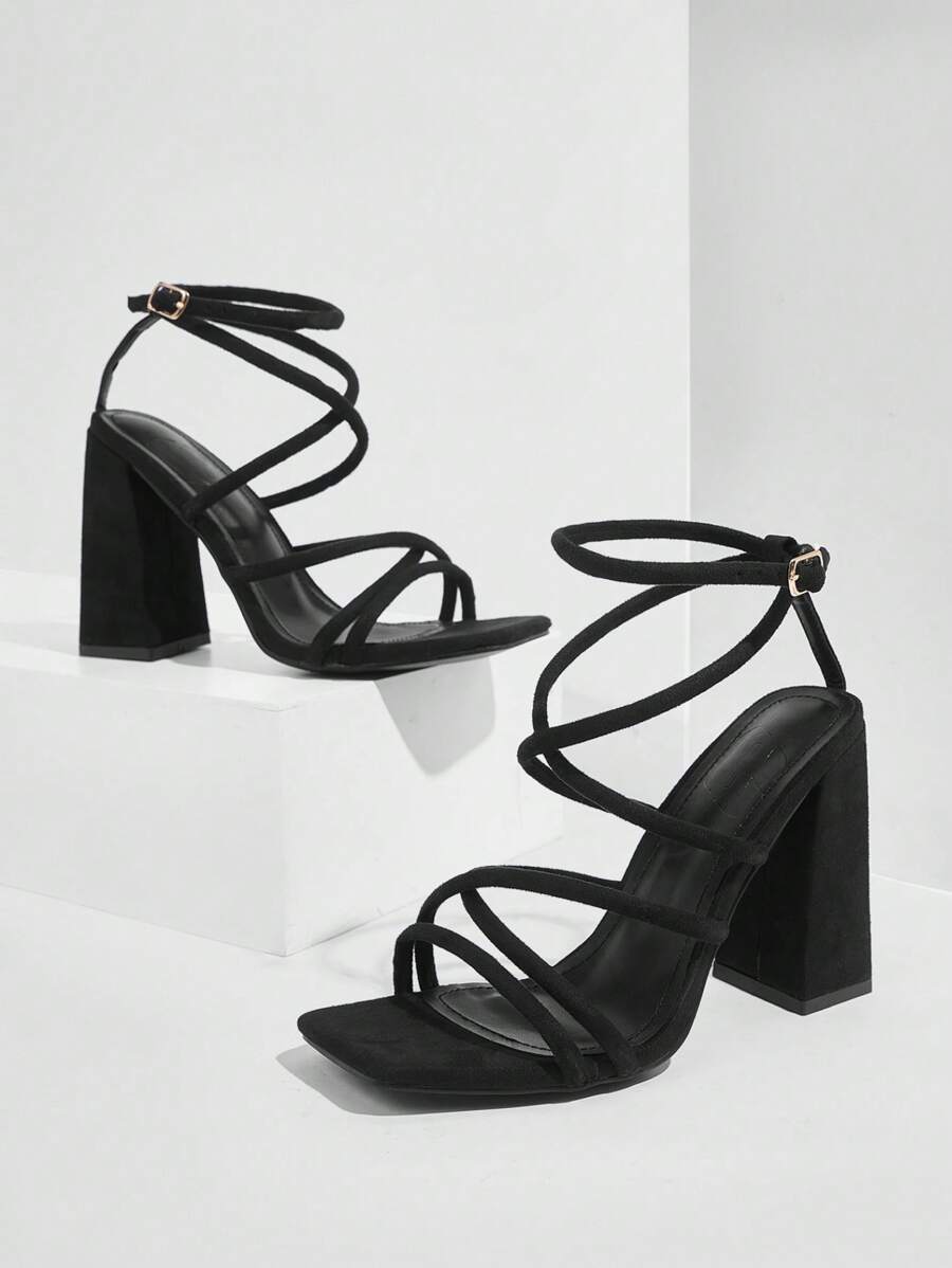 CUCCOO SZL Sapatos femininos com salto cruzado e tira no tornozelo, sandálias brancas para o verão, saltos de formatura, sapatos de festa, sapatos de volta às aulas, sapatos de estudante universitário, festa, baddie, elegante, chique, lindo estilo, natal,