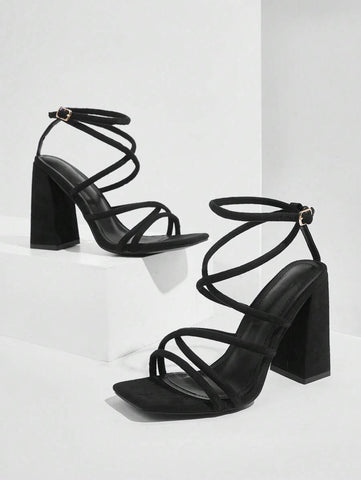CUCCOO SZL Sapatos femininos com salto cruzado e tira no tornozelo, sandálias brancas para o verão, saltos de formatura, sapatos de festa, sapatos de volta às aulas, sapatos de estudante universitário, festa, baddie, elegante, chique, lindo estilo, natal,
