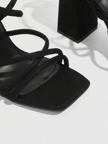 CUCCOO SZL Sapatos femininos com salto cruzado e tira no tornozelo, sandálias brancas para o verão, saltos de formatura, sapatos de festa, sapatos de volta às aulas, sapatos de estudante universitário, festa, baddie, elegante, chique, lindo estilo, natal,