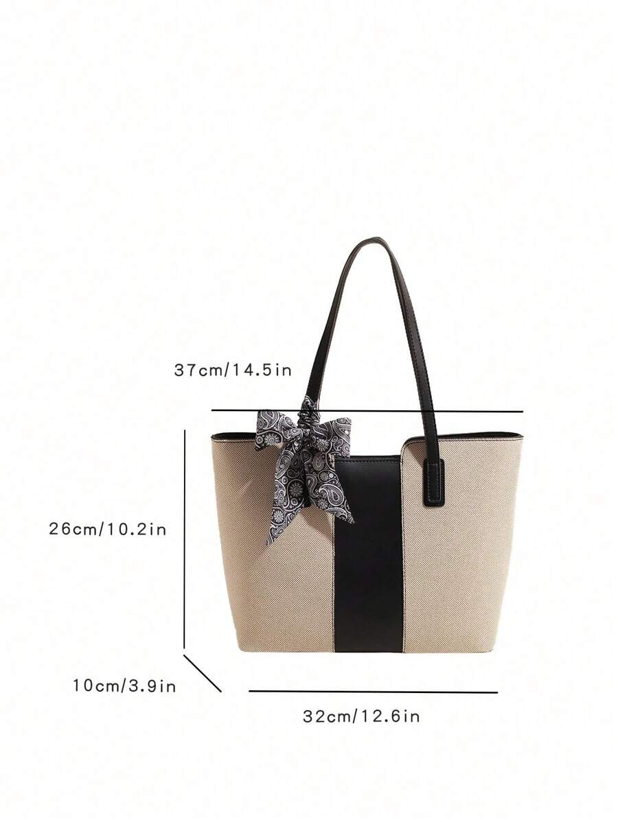 Bolsa de ombro feminina casual com zíper e grande capacidade para uso diário, bolsa de ombro nova no outono/inverno, bolsa tote de grande capacidade