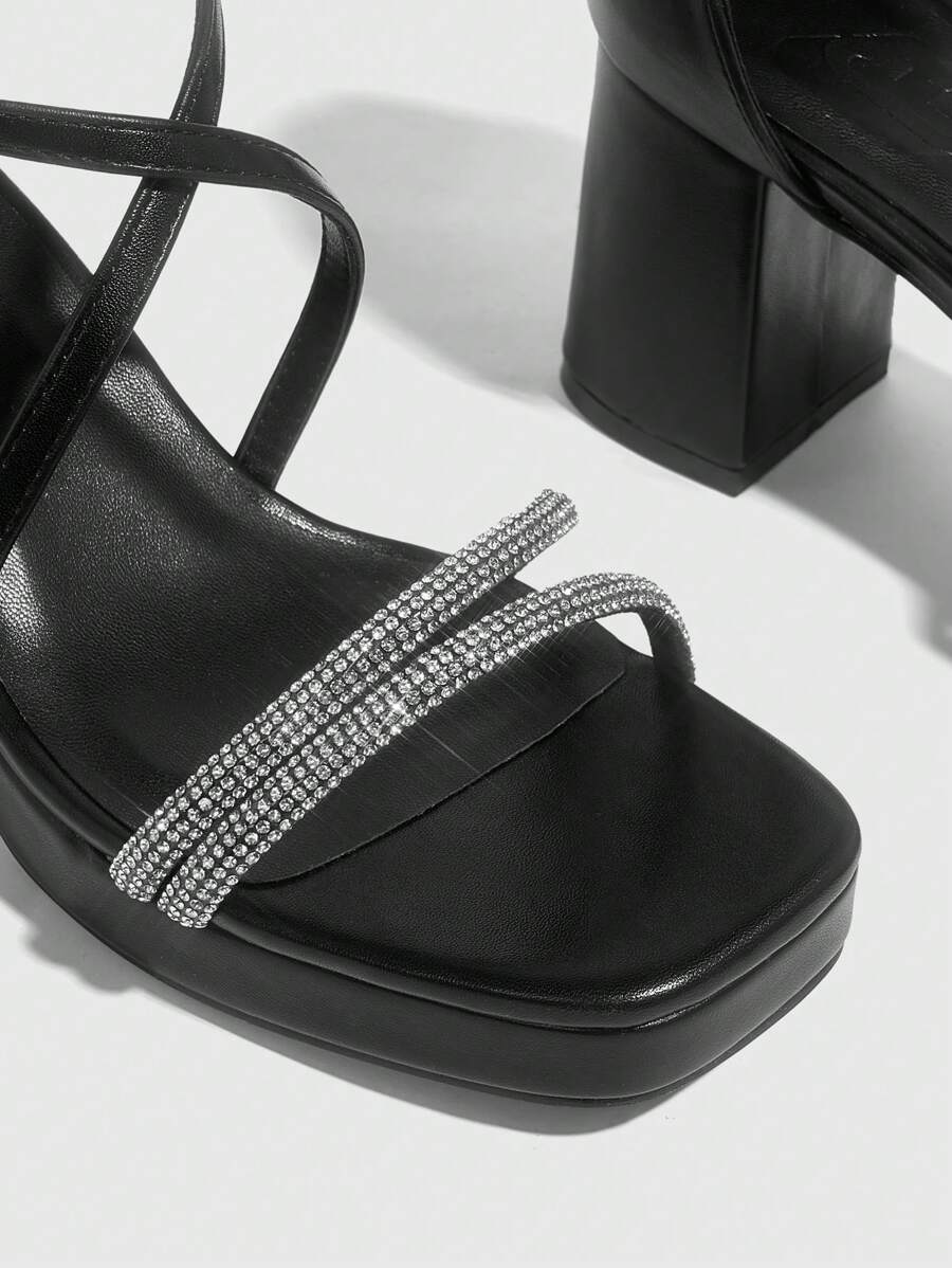 CUCCOO SZL Sapatos femininos com salto cruzado e tira no tornozelo, sandálias brancas para o verão, saltos de formatura, sapatos de festa, sapatos de volta às aulas, sapatos de estudante universitário, festa, baddie, elegante, chique, lindo estilo, natal,