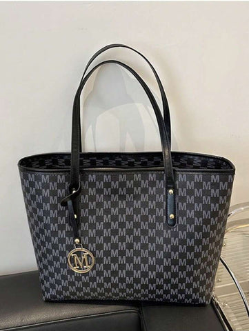 Grande capacidade simples e versátil bolsa tote impressa com decoração de rebites para mulheres bolsa tote com estampa de flores retrô bolsa de ombro de grande capacidade bolsa de mão diária da moda para mulheres, novidade no outono/inverno bolsa tote de