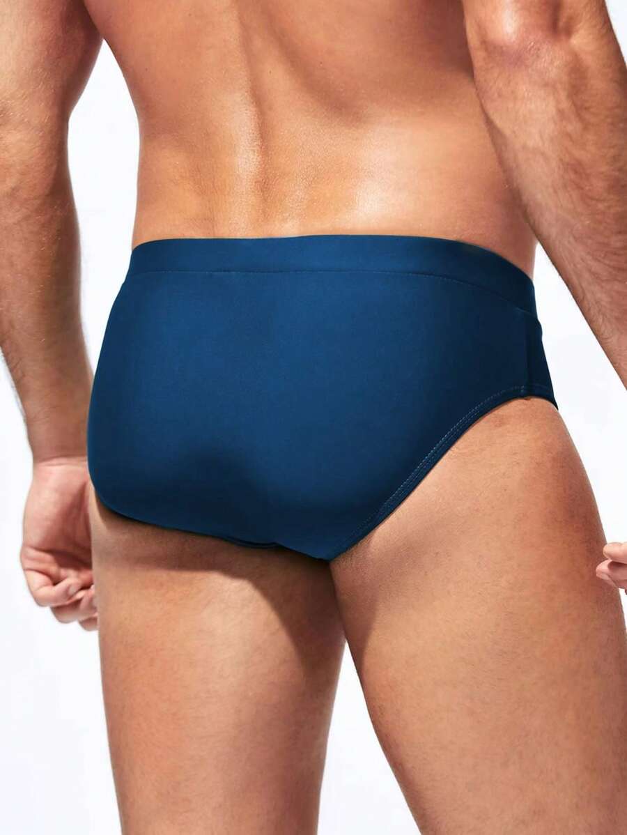 Manfinity Swimmode Calções de banho lisos com cintura elástica para homem