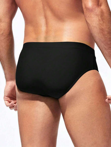 Manfinity Swimmode Calções de banho lisos com cintura elástica para homem