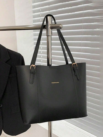 Bolsa de ombro com design elegante e de grande capacidade, cor sólida, nova bolsa de ombro com grande capacidade para outono/inverno