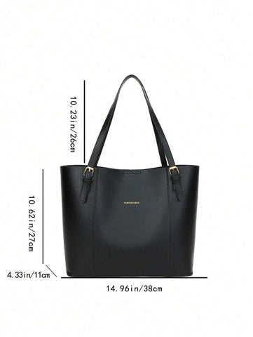 Bolsa de ombro com design elegante e de grande capacidade, cor sólida, nova bolsa de ombro com grande capacidade para outono/inverno