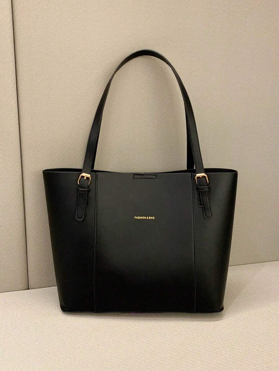Bolsa de ombro com design elegante e de grande capacidade, cor sólida, nova bolsa de ombro com grande capacidade para outono/inverno