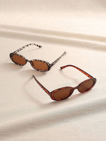 2 peças de óculos de grau ovais clássicos de plástico para mulheres, combinação para presente de feriado, férias na praia tropical, atividades ao ar livre, acessórios de praia para férias de verão, atividades ao ar livre, viagens, volta às aulas, estilo p