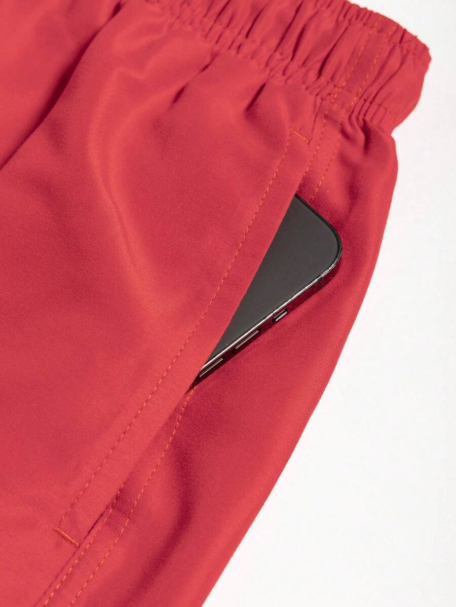 Manfinity Swimmode Homens Cintura Com Cordão Bolso Inclinado Short De Banho