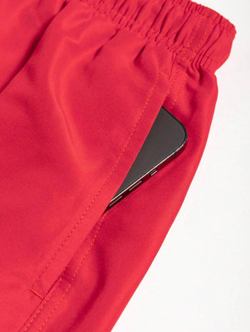 Manfinity Swimmode Homens Cintura Com Cordão Bolso Inclinado Short De Banho