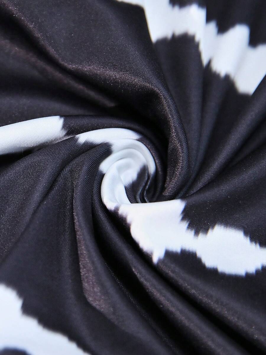 Swim Lushoire Vestido de verão feminino listrado com bainha de borla sem mangas