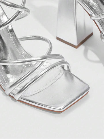 CUCCOO SZL Sapatos femininos com salto cruzado e tira no tornozelo, sandálias brancas para o verão, saltos de formatura, sapatos de festa, sapatos de volta às aulas, sapatos de estudante universitário, festa, baddie, elegante, chique, lindo estilo, natal,